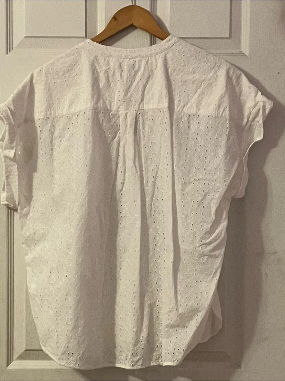 J. Crew White Eyelet Button-Down Shirt